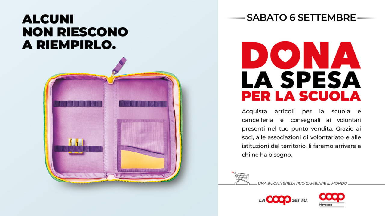 “Dona la Spesa per la Scuola”, raccolta di materiali scolastici alla Coop