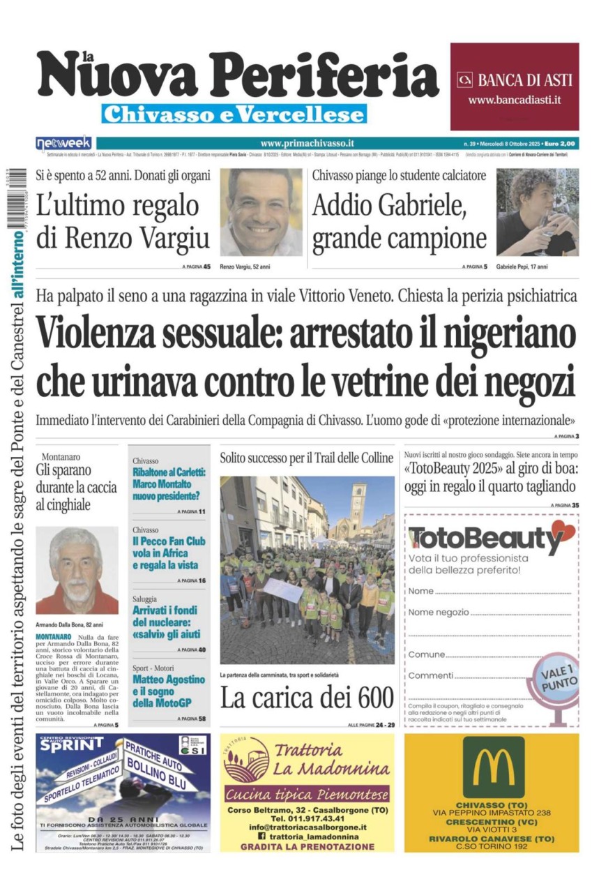 La Nuova Periferia è in edicola da oggi, mercoledì  8 ottobre