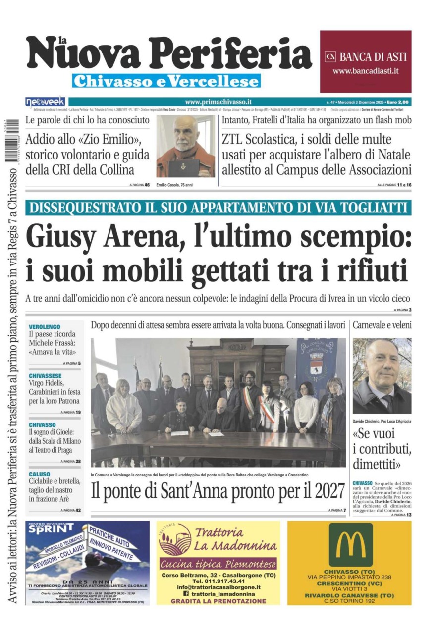 La Nuova Periferia è in edicola da oggi, mercoledì 3 dicembre