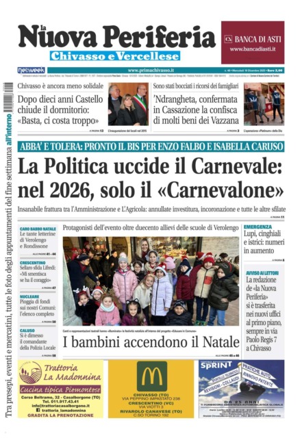 La Nuova Periferia è in edicola da oggi, mercoledì 10 dicembre