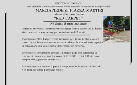 “Funerale” al red carpet: scontro politico sulla rimozione del rosso in piazza Martiri