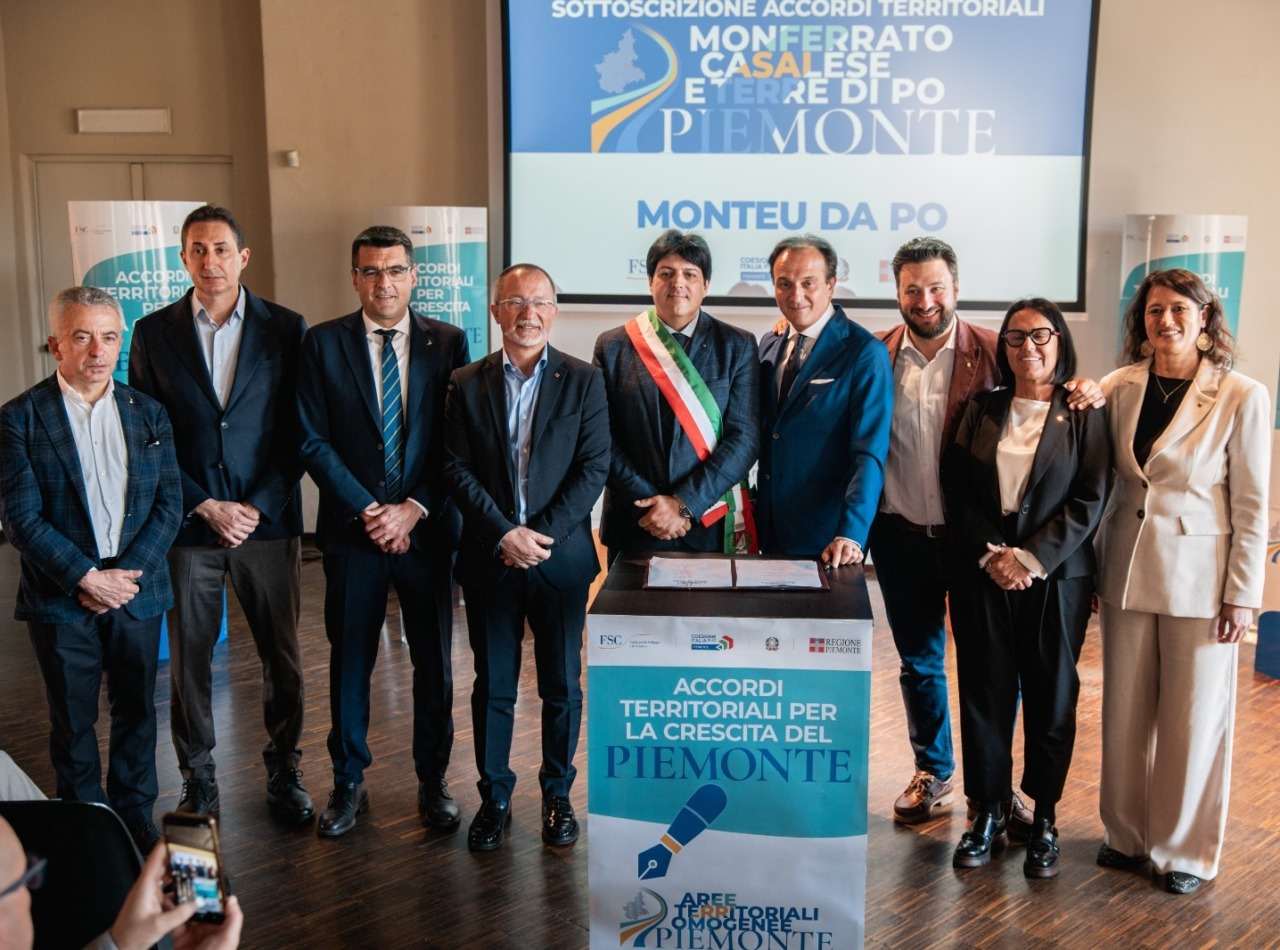 Monteu da Po: firmato l’accordo di collaborazione dei Fondi di Sviluppo e Coesione