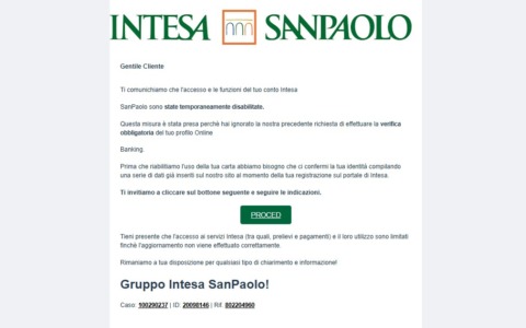 Allarme truffe: il falso messaggio di Intesa Sanpaolo che ti ruba il conto