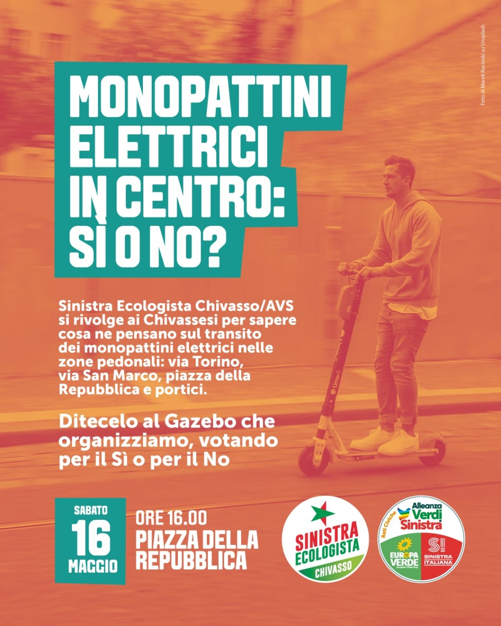 Monopattini in centro? A Chivasso “si o no” con un referendum