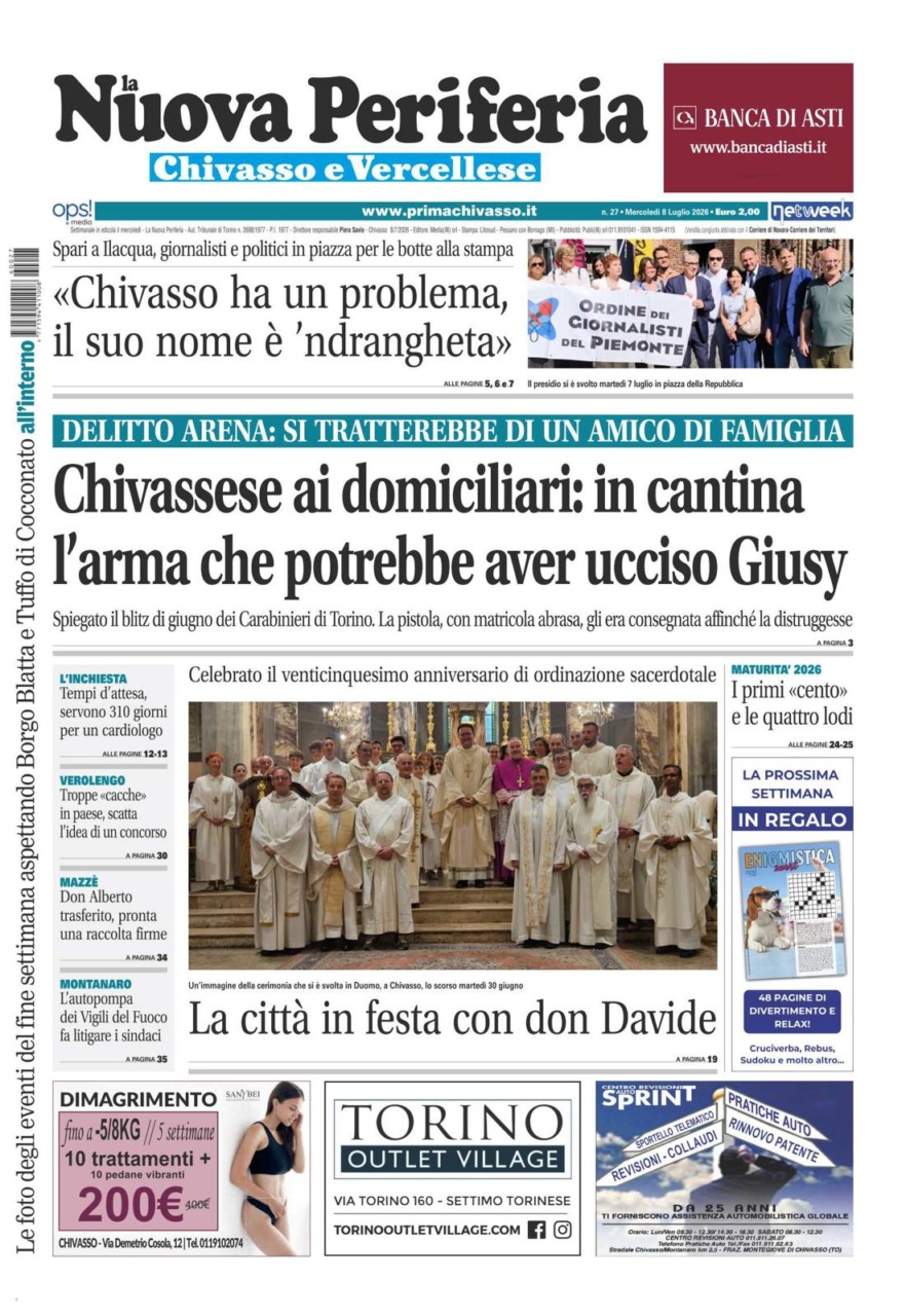 La Nuova Periferia oggi in edicola: la svolta sul delitto Arena, l’allarme ’ndrangheta e la festa per don Davide