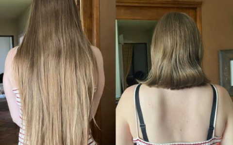 Lucia si taglia i capelli per donarli a chi è malato