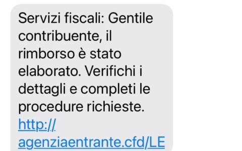 Truffa del falso SMS dell’Agenzia delle Entrate: attenzione alla falsa notifica di rimborso