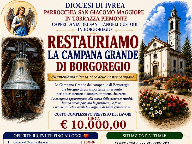Restauro della campana a Torrazza Piemonte: aperta la raccolta fondi