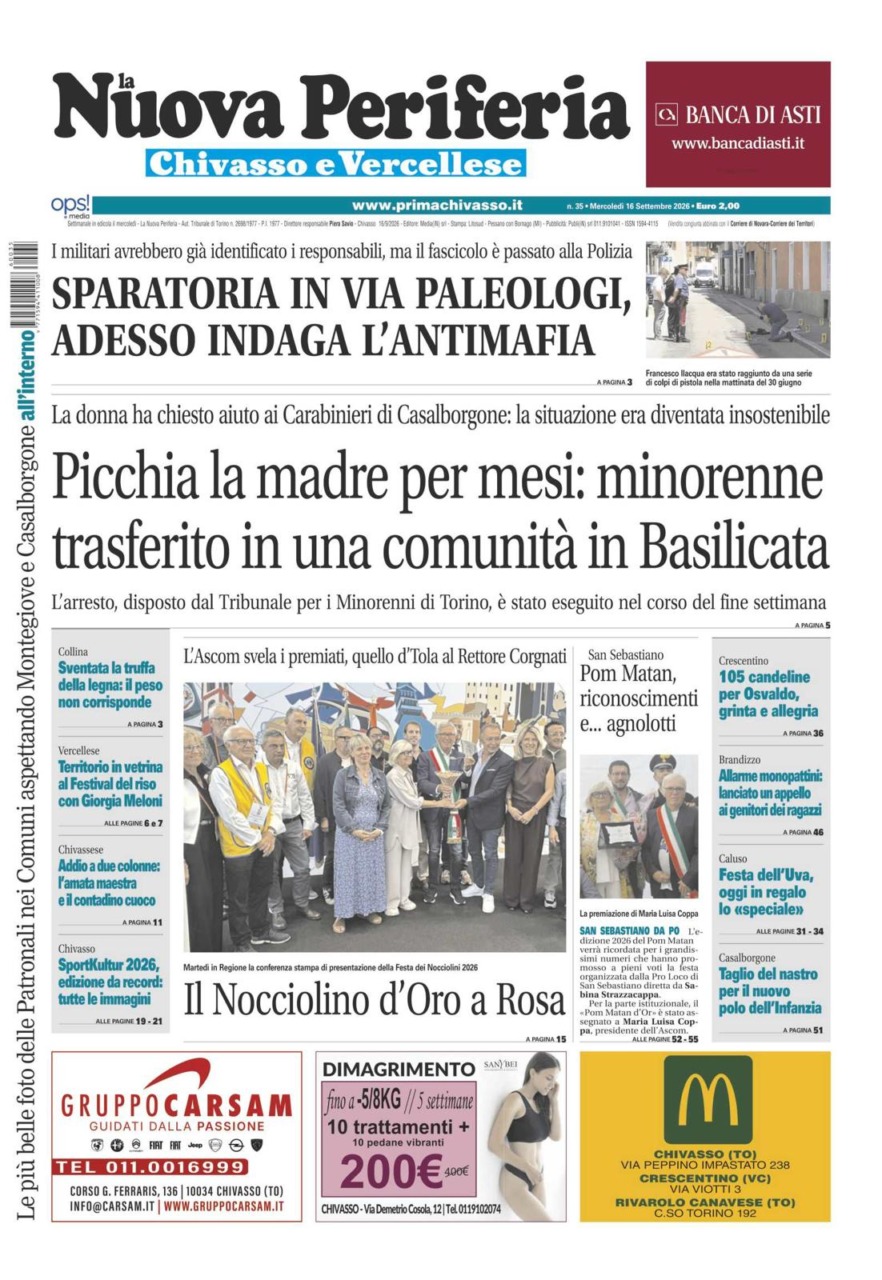 Sparatoria a Chivasso, l’Antimafia e il ragazzo che picchia la madre: La Nuova Periferia è in edicola