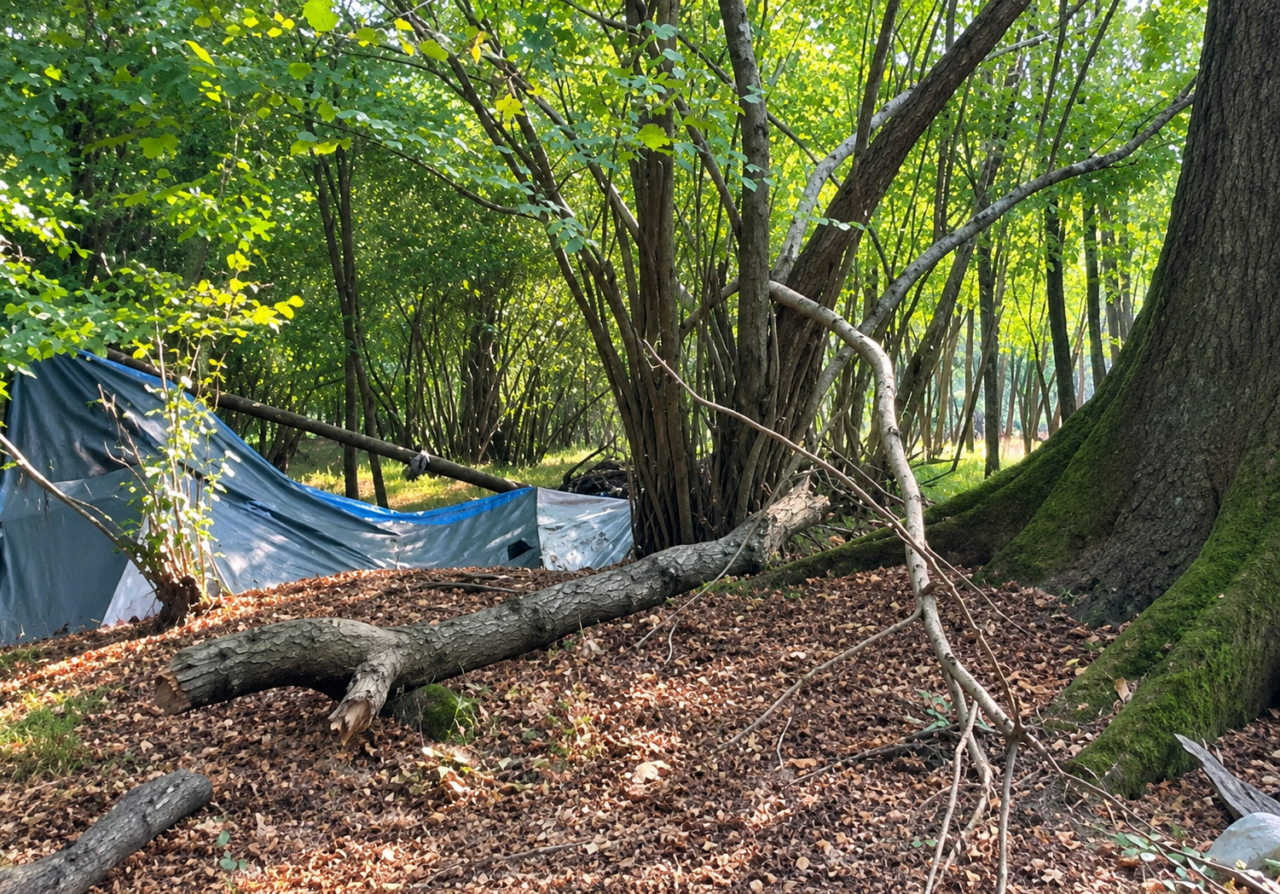 Ha vissuto per anni dentro una tenda sotto una quercia: ora scatta la bonifica