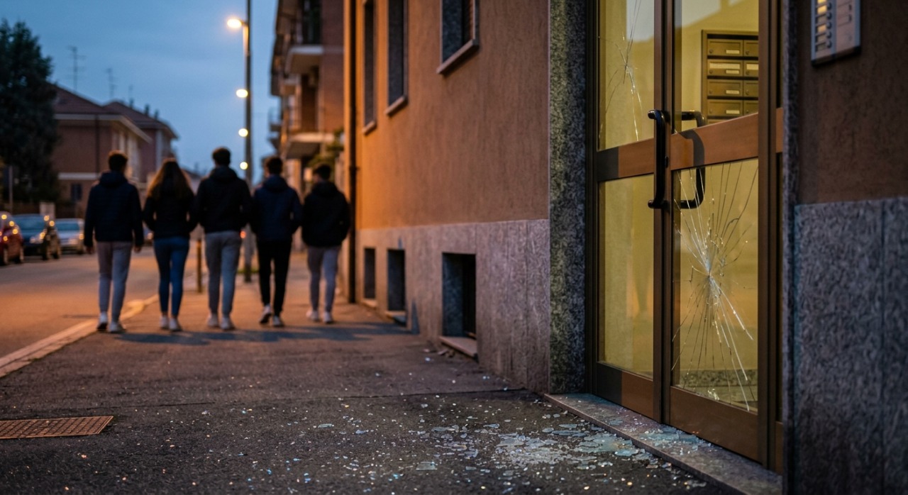 Allarme vandalismo a Chivasso: giovanissimi spaccano i vetri dei palazzi in Corso Galileo Ferraris